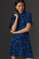The Nina Short-Sleeve Mock-Neck Mod Mini Dress