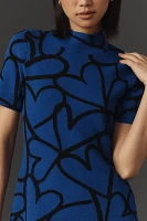 The Nina Short-Sleeve Mock-Neck Mod Mini Dress