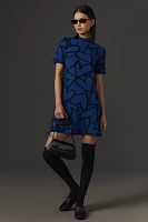 The Nina Short-Sleeve Mock-Neck Mod Mini Dress