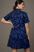 The Nina Short-Sleeve Mock-Neck Mod Mini Dress