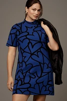 The Nina Short-Sleeve Mock-Neck Mod Mini Dress