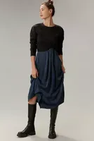 By Anthropologie Long-Sleeve Twofer Sweater Midi Dress