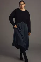 By Anthropologie Long-Sleeve Twofer Sweater Midi Dress