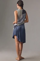 By Anthropologie Mock-Neck Crochet Twofer Sweater Mini Dress