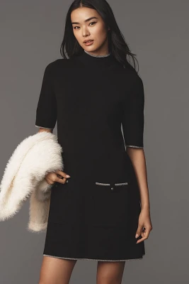 The Annalise Mock-Neck Mini Sweater Dress by Maeve