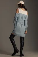By Anthropologie Long-Sleeve Wrap Mini Dress