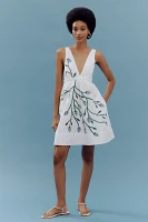 Maeve Cotton Sleeveless V-Neck Mini Babydoll Strawberry Dress