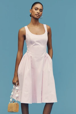 By Anthropologie Sleeveless Scoop-Neck Basque-Waist Midi Dress