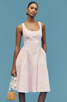 By Anthropologie Sleeveless Scoop-Neck Basque-Waist Midi Dress