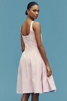 By Anthropologie Sleeveless Scoop-Neck Basque-Waist Midi Dress
