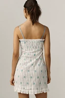 Maeve Sleeveless Jacquard Ruffle-Hem Mini Dress
