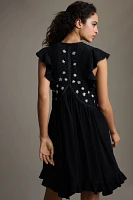 By Anthropologie V-Neck Sequin Deco Swing Dress