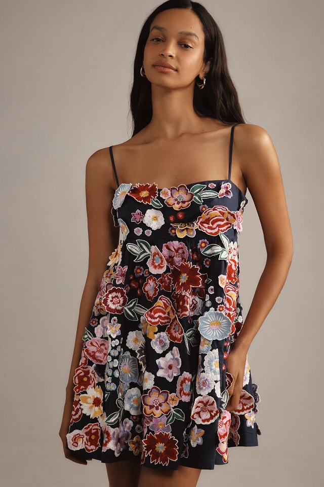 black long sleeve long evening dress Black Pietra Floral LENZING™ ECOVERO™ Viscose Midi Dress – FARM Rio main image 1