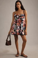 By Anthropologie Sleeveless 3D Floral Babydoll Mini Dress