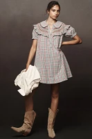 Pilcro Short-Sleeve V-Neck Smocked Babydoll Mini Dress