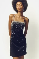 The Brynne 3D Spaghetti-Strap Dress by Maeve: Crystal-Embellished Edition