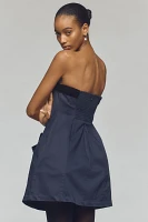 Maeve Strapless Bow Velvet Mini Dress