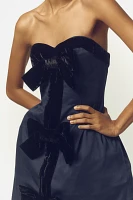 Maeve Strapless Bow Velvet Mini Dress