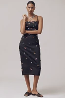 The Brynne 3D Spaghetti-Strap Midi Dress by Maeve: Butterfly-Embellished Edition