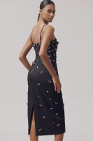 The Brynne 3D Spaghetti-Strap Midi Dress by Maeve: Butterfly-Embellished Edition