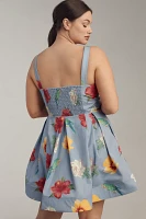 Maeve Scoop-Neck Printed Cotton Mini Dress