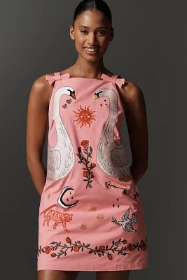 Maeve Embroidered Mini Shift Dress
