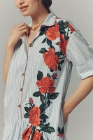 Maeve Short-Sleeve Bubble Mini Shirt Dress