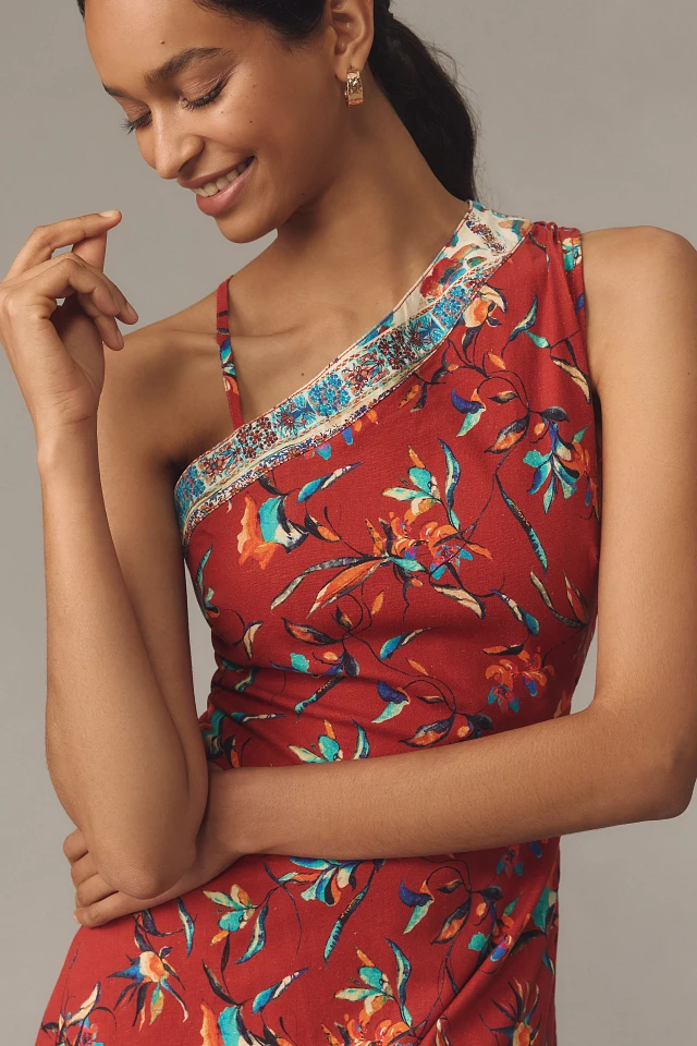 strapless open back dress Anthropologie Red Floral Smocked Back Cropped Wide Leg Jumpsuit- Size  The  Saved Collection