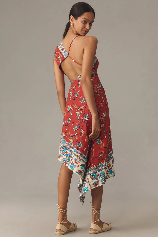 anthropologie asymmetrical floral midi dress Asymmetrical Floral Midi Dress