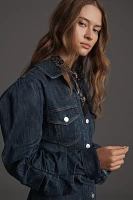 Pilcro Long-Sleeve Button-Front Seamed Denim Mini Dress