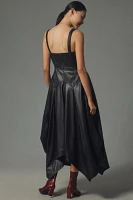 Pilcro Sleeveless Faux Leather Corset Midi Dress