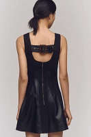 Pilcro Sleeveless Faux-Leather Mini Dress