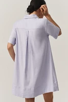 The Pollie Short-Sleeve Swing Tunic Mini Dress: Linen Blend Edition