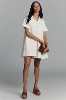 The Pollie Short-Sleeve Swing Tunic Mini Dress: Denim Edition