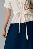Shoshanna Short-Sleeve Belted Shirt Dress