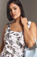 Adrianna Papell Plus Floral Foil Crepe Maxi Dress