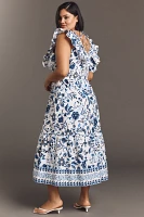 Adrianna Papell Plus Printed Ruffle Midi Dress