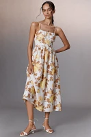 Faithfull Lora Sleeveless Square-Neck Midi Dress