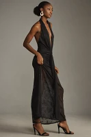 AFRM Heidi Halter Plunge Maxi Dress