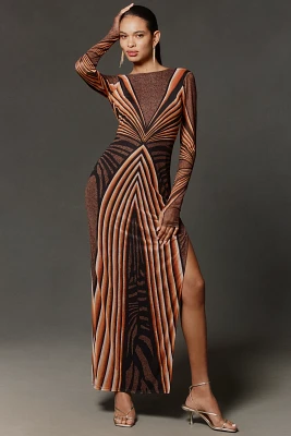 AFRM Nettie Long-Sleeve Mesh Maxi Dress