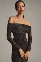 AFRM Praya Off-The-Shoulder Mesh Midi Dress