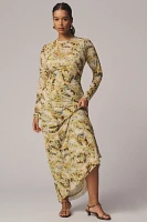 AFRM Paola Long-Sleeve Crew Neck Maxi Dress