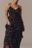 AFRM Ilaria Sweetheart Ruched Mesh Maxi Dress