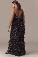 AFRM Ilaria Sweetheart Ruched Mesh Maxi Dress