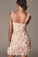AFRM Medford Square-Neck Ruffle Mini Dress