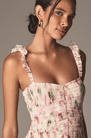 AFRM Medford Square-Neck Ruffle Mini Dress