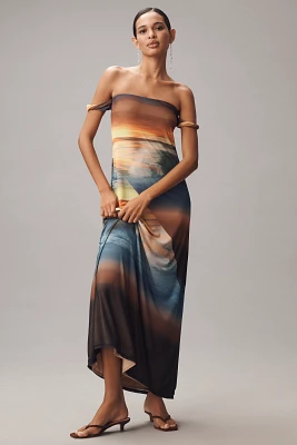 AFRM Barot Mesh Off-The-Shoulder Maxi Dress
