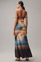 AFRM Barot Mesh Off-The-Shoulder Maxi Dress