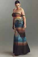 AFRM Barot Mesh Off-The-Shoulder Maxi Dress