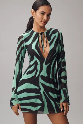 AFRM Kori Mesh Long-Sleeve Mini Dress